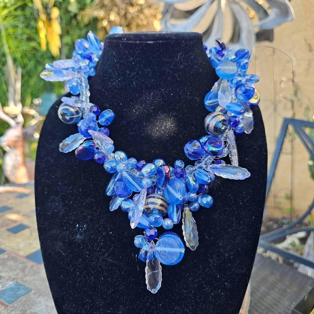 Vintage Handmade Chunky Beaded Statement Necklace